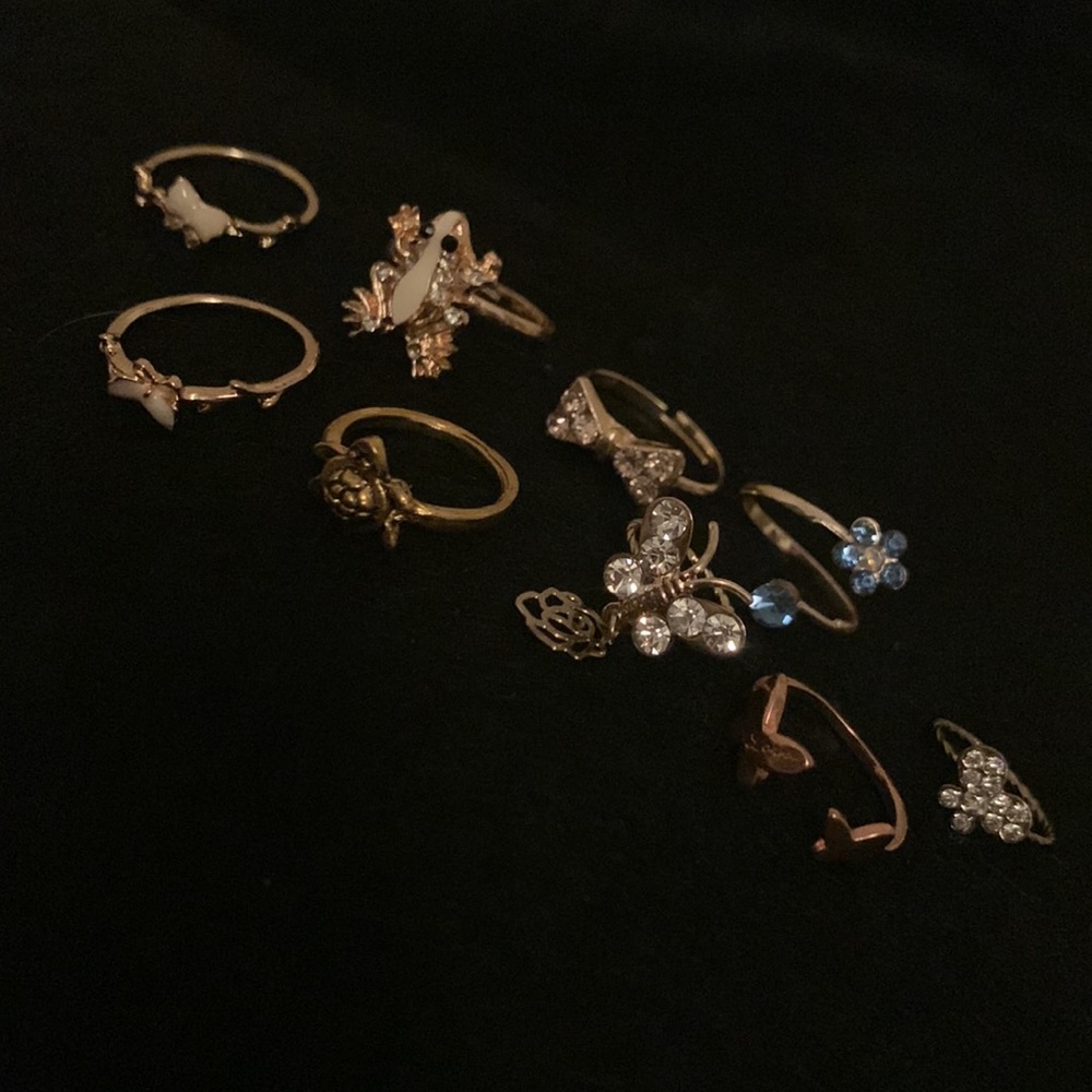 NEW Little Girl Girls Kids Baby Girl Rings Gold-toned ring lot children jewelry